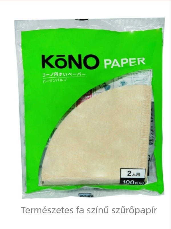 Kono V60 kézzel készített kávéfilterpapír, konikus formájú, fa cellulózból, 40 vagy 100 lap