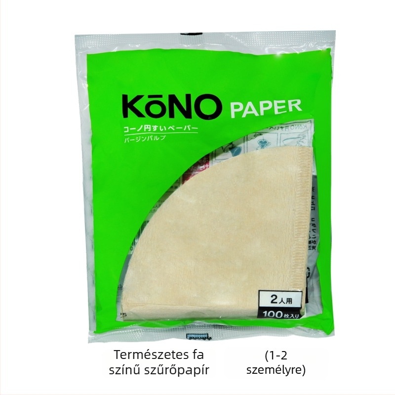 Kono V60 kézzel készített kávéfilterpapír, konikus formájú, fa cellulózból, 40 vagy 100 lap