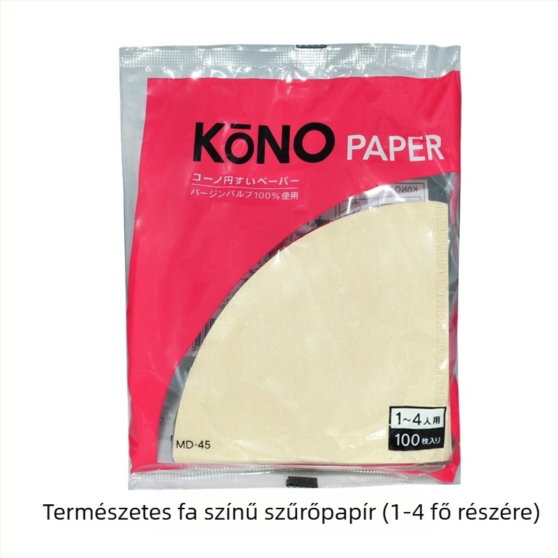 Kono V60 kézzel készített kávéfilterpapír, konikus formájú, fa cellulózból, 40 vagy 100 lap