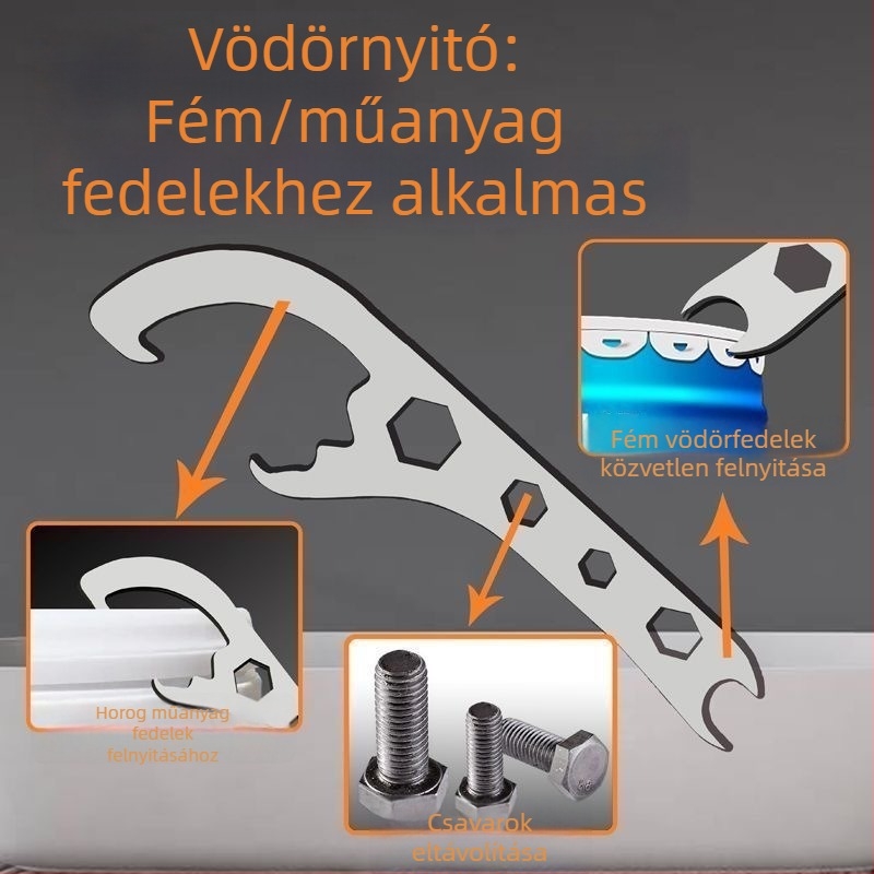 Olajtartály fedélnyitó és hordóemelő eszköz