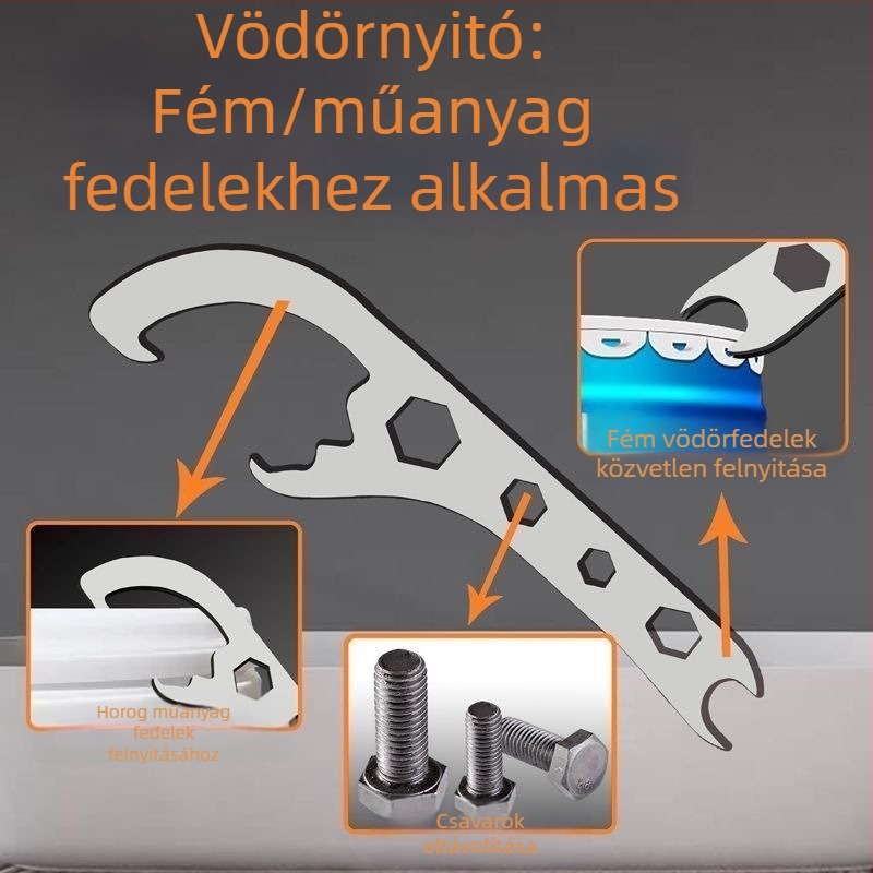 Olajtartály fedélnyitó és hordóemelő eszköz