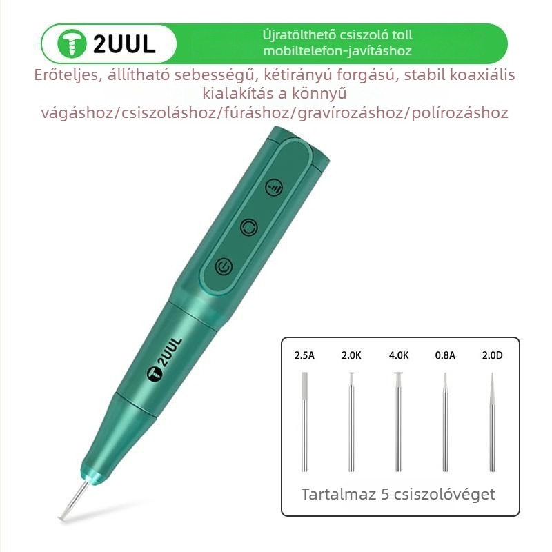 2Uul Kézi Elektromos Csiszoló Toll PCB Javításához, Csip Csiszoláshoz, Vágáshoz és Mini Polírozógép