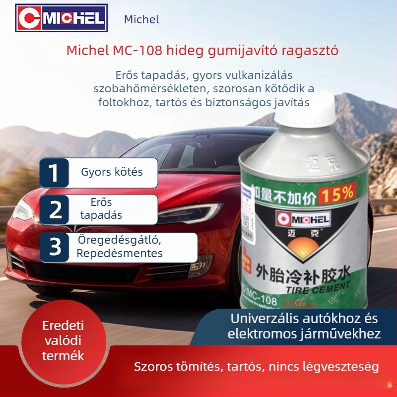 Michel Hideg javítóragasztó gumikhoz és javítófilm készlet autókhoz és motorkerékpárokhoz – belső cső javításhoz