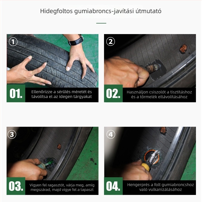 Michel Hideg javítóragasztó gumikhoz és javítófilm készlet autókhoz és motorkerékpárokhoz – belső cső javításhoz