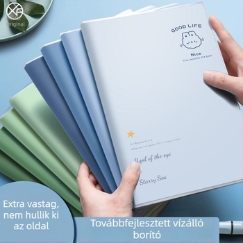 Sűrített B5-ös notesz egyszerű stílussal és kötéses fedéllel — egyetemisták számára tervezett tervező, vizsga-előkészületi napló és puha fedeles napló