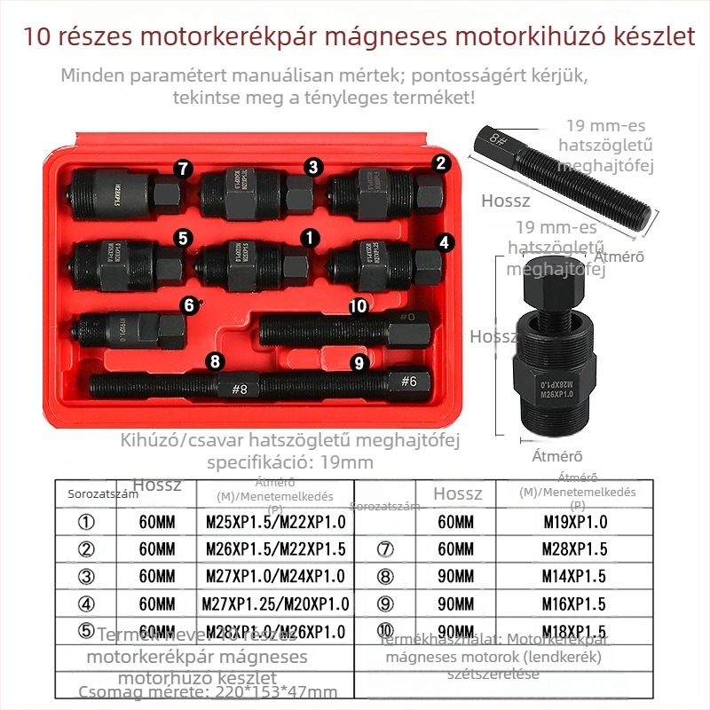 Motorkerékpár mágneses lehúzó és volanta motorjának kiemelő eszköze