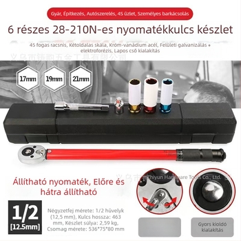 Autókerék nyomatékkulcs 28-210N, fej ratchet