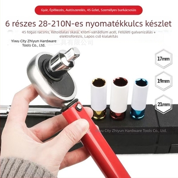 Autókerék nyomatékkulcs 28-210N, fej ratchet