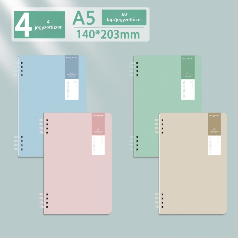 A5 vastag spirálfüzet Morandi minimalist stílusban diákoknak