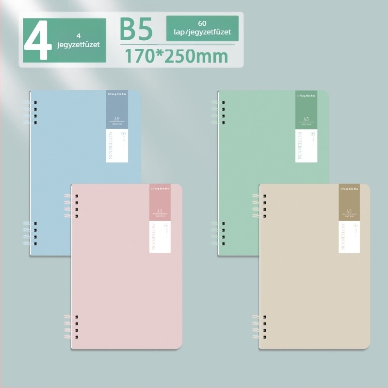 A5 vastag spirálfüzet Morandi minimalist stílusban diákoknak