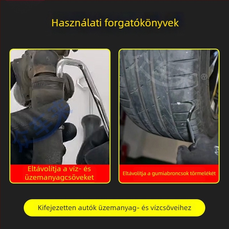 Autóhoz készített tömlő eltávolító kampó — acélból készült tömlő eltávolító eszköz