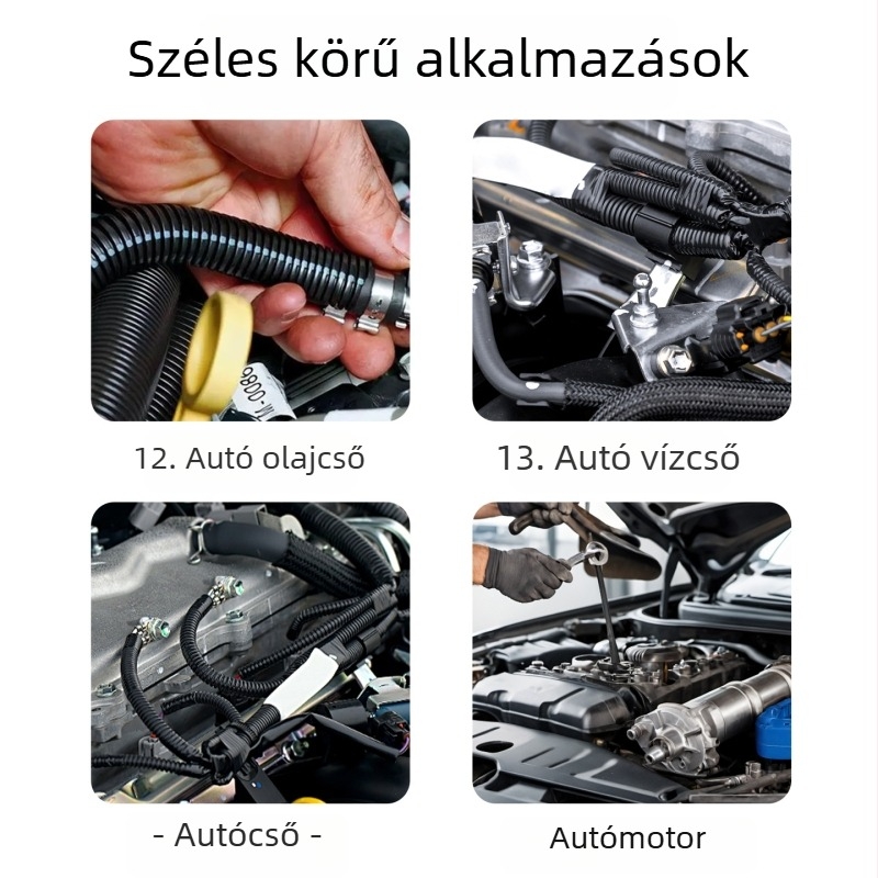 16 darabos autóvízcső szétszerelési és javítási készlet csőbilincs fogóval, magas keménységű No.45 acél