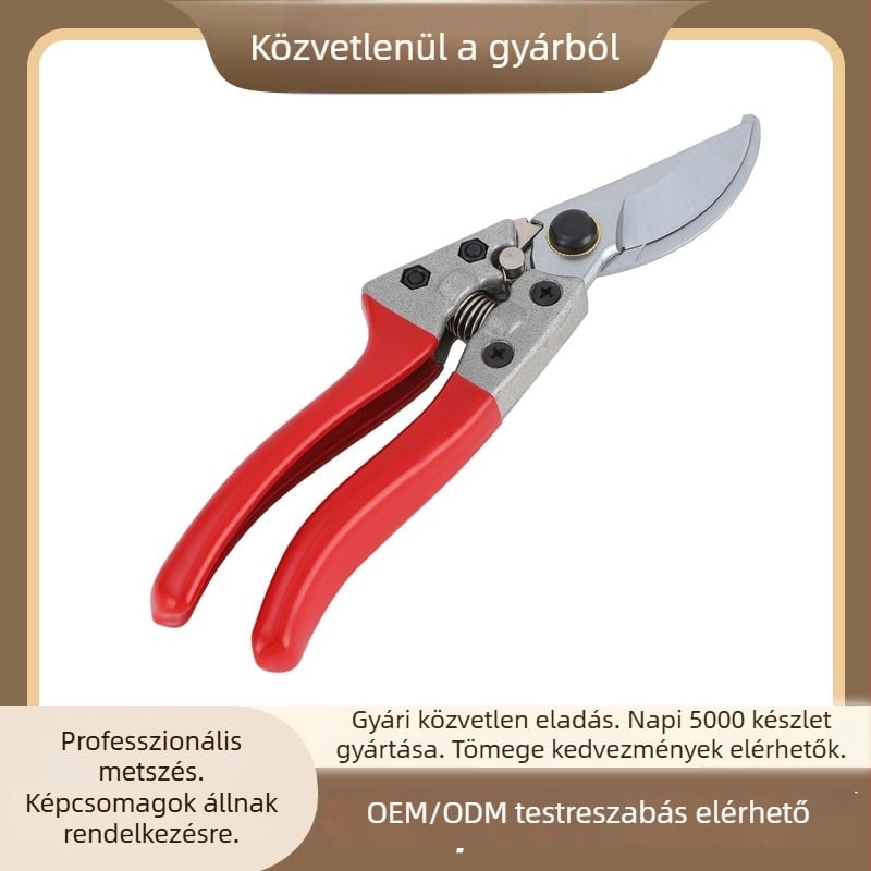 Magas széntartalmú acélból készült metszőolló, kézi oltóolló, gyümölcsfákhoz, hordozható, multifunkcionális