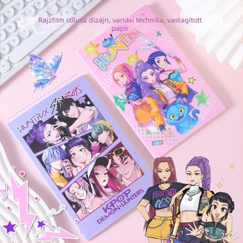 A5-ös méretű kötött notesz – rajzfilmszerű, aranyos, Instagram-stílusú, kis jegyzetfüzet