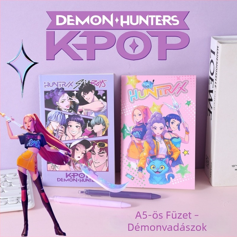 A5-ös méretű kötött notesz – rajzfilmszerű, aranyos, Instagram-stílusú, kis jegyzetfüzet