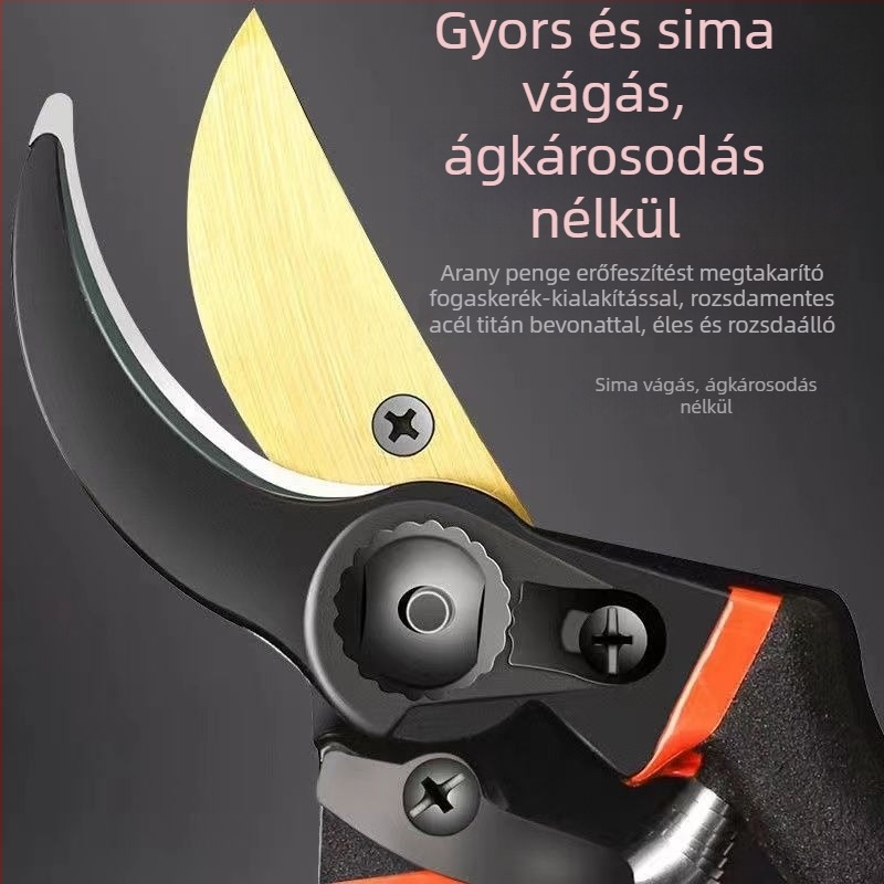 SK5 kerti metszőolló rozsdamentes acél pengével, gyümölcsfákhoz és vastag ágakhoz