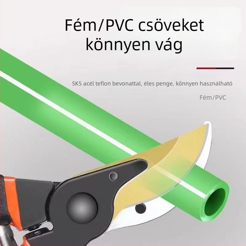 SK5 kerti metszőolló rozsdamentes acél pengével, gyümölcsfákhoz és vastag ágakhoz