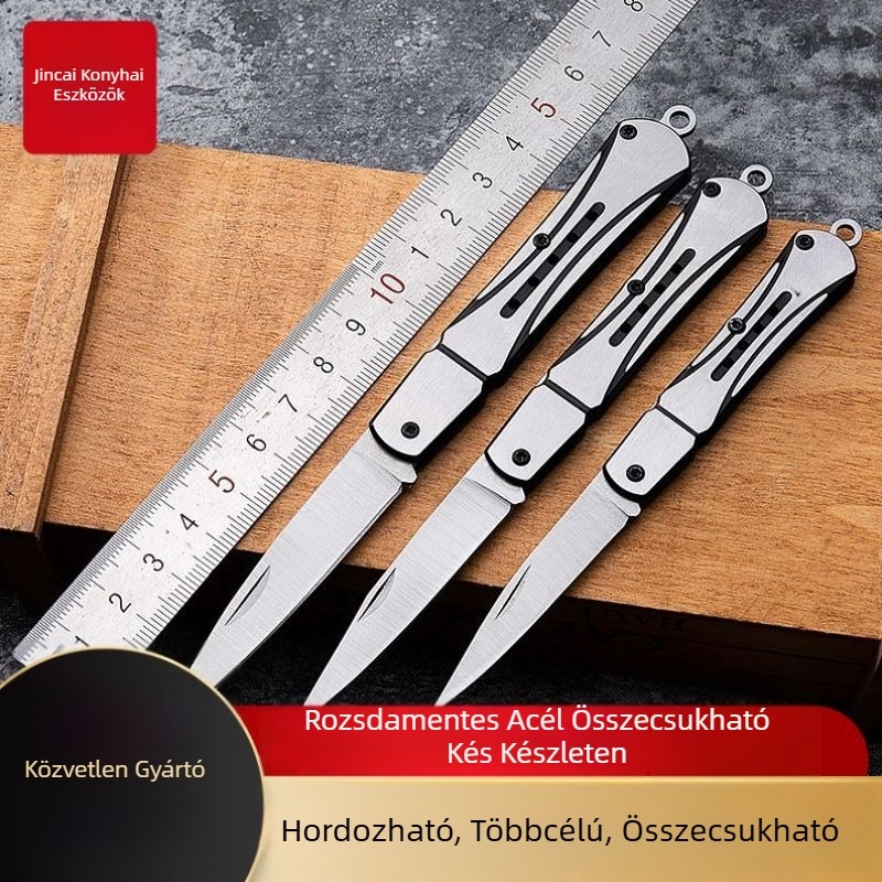 Hordozható rozsdamentes acél gyümölcshámozó kés, összecsukható, otthoni és kollégiumi használatra