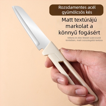 3 részes konyhai kés- és vágódeszka készlet, 2-in-1 vágódeszka és gyümölcskés