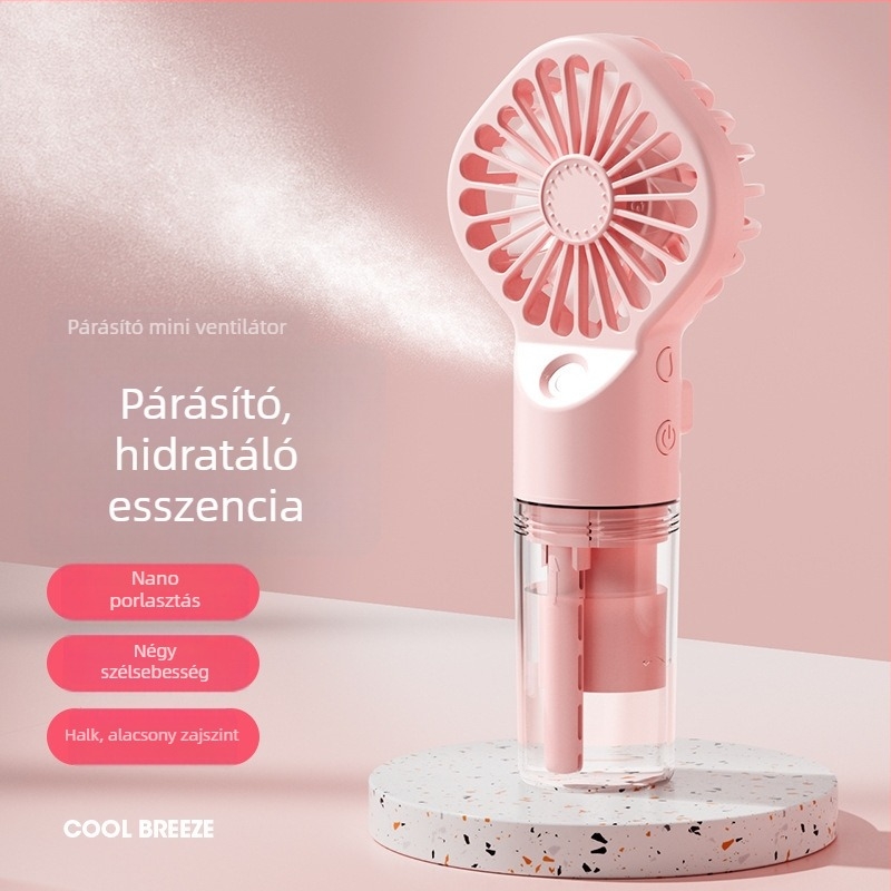 Hordozható permetező ventilátor nedvessítésre és hűtésre, F3 kézi kompakt ventilátor