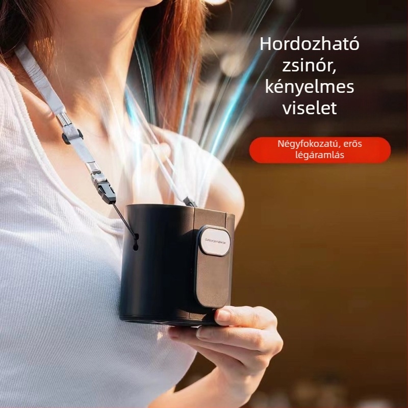 2024 Hordozható mini derékra rögzíthető ventillátor USB-töltéssel, kültéri túrákhoz