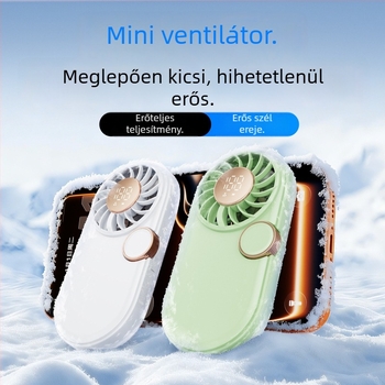 USB töltésű nyak- és kézi ventilátor, kompakt ajándék ventilátor logóval
