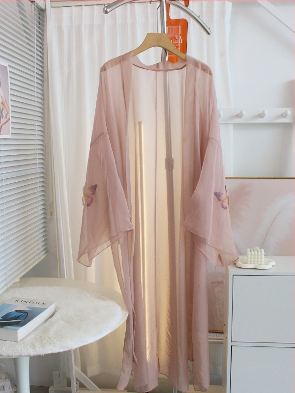 Kínai stílusú, könnyű chiffon kardigán középméretű, hagyományos kínai ruhához illő táncos jelmez