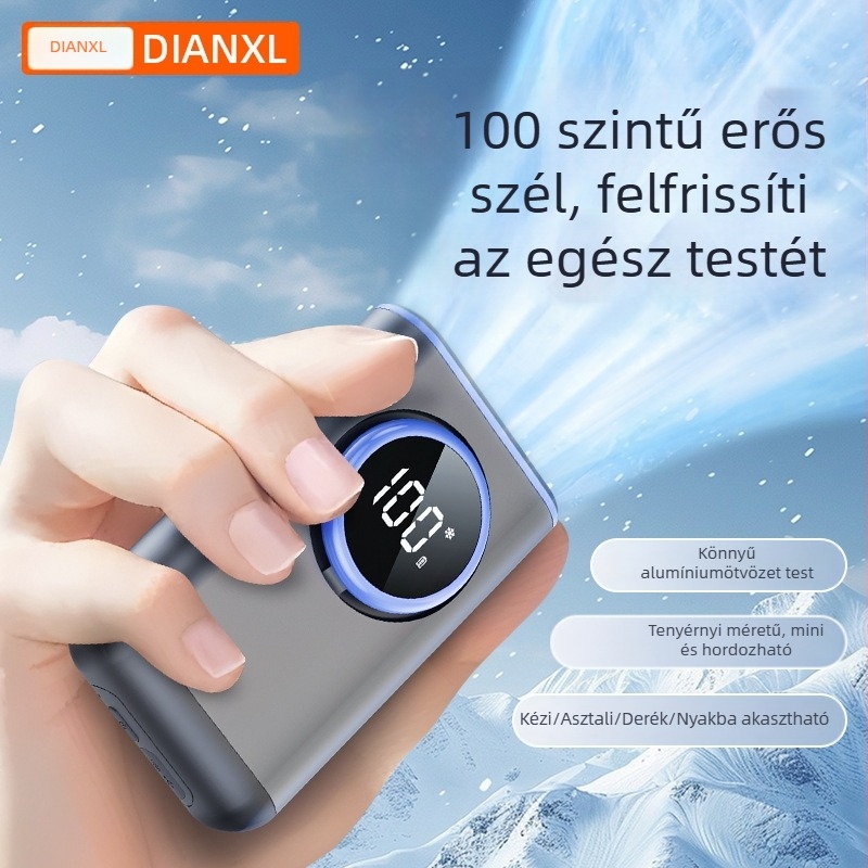 Ötvözet derékszíjas USB ventilátor, hordozható kültéri használatra, mini, hangtalan, beépített akkumulátorral