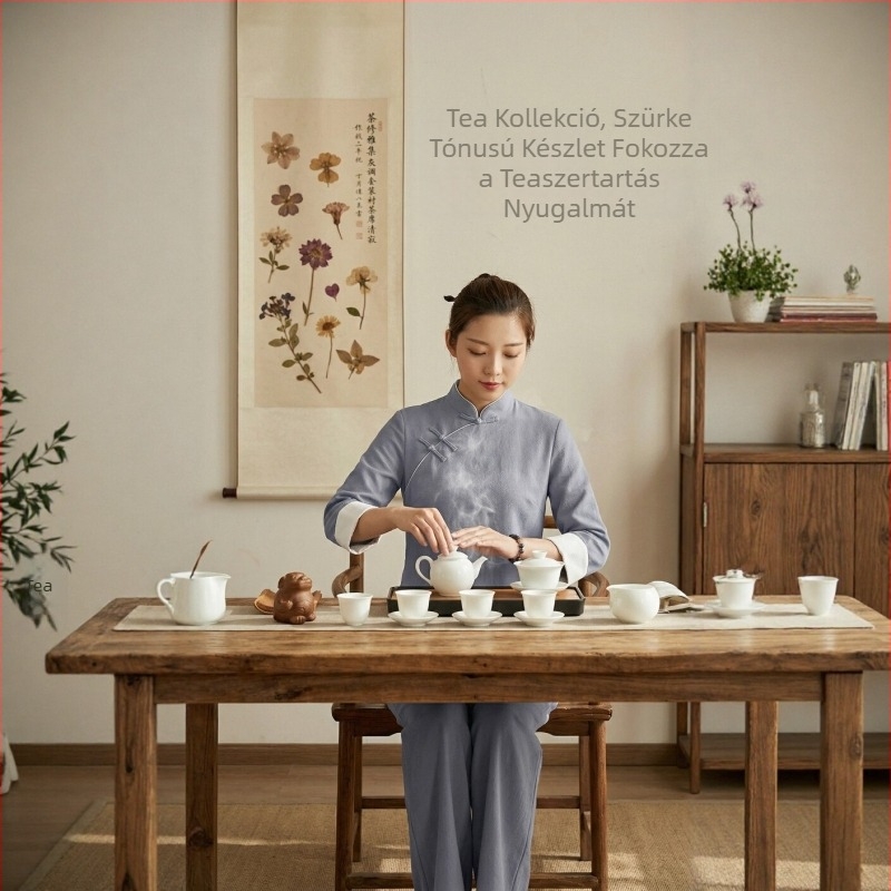 Női pamut-len meditációs öltözet, Hanfu-ihletésű, ruházat tea ceremóniára, lélegző és nedvszívó