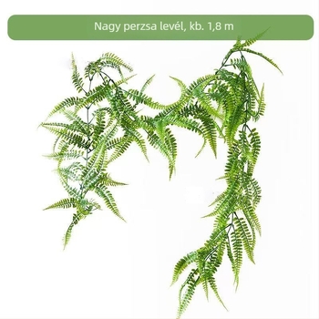 Függő perzsa rattan virágvessző – mesterséges zöld növény a mennyezetre és falra, körülbelül 180 cm hosszú
