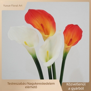Calla Lily művirágok, puha szilikon érzet, esküvői csokor, otthoni dekoráció, showroom bemutató, nagykereskedelem