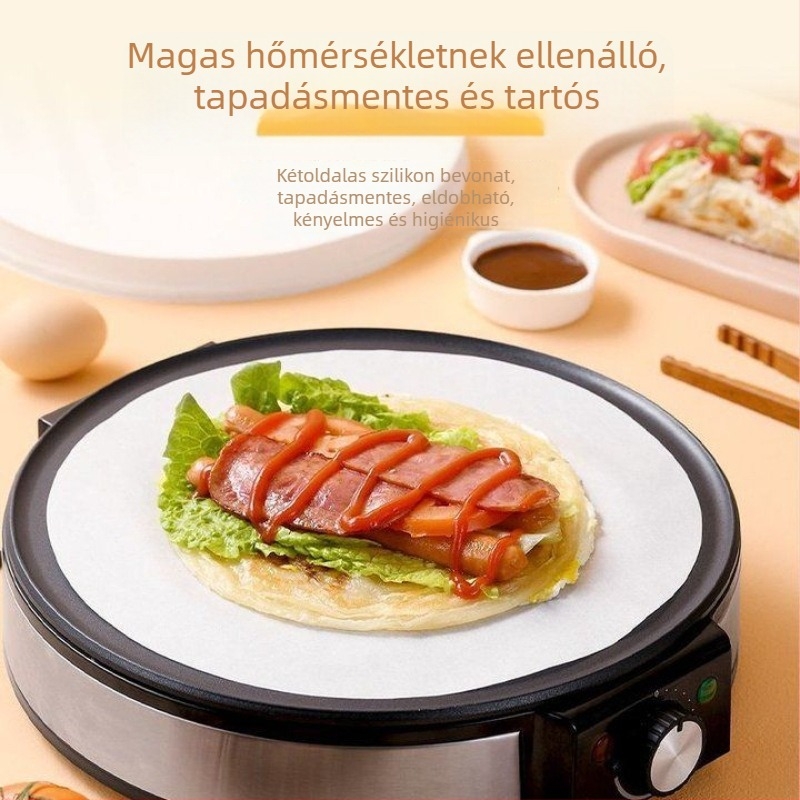 Olajálló sütőpapír kézzel készített palacsintákhoz, élelmiszer-minőségű, tapadásmentes, fagyasztáshoz, otthoni és kereskedelmi sütőkbe.