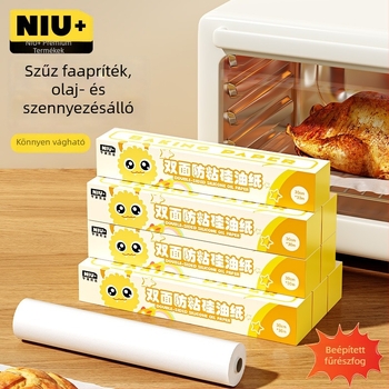 Niujia Premium kétoldalas szilikonolajos sütőpapír, tapadásmentes, recés éleivel könnyű tépéshez