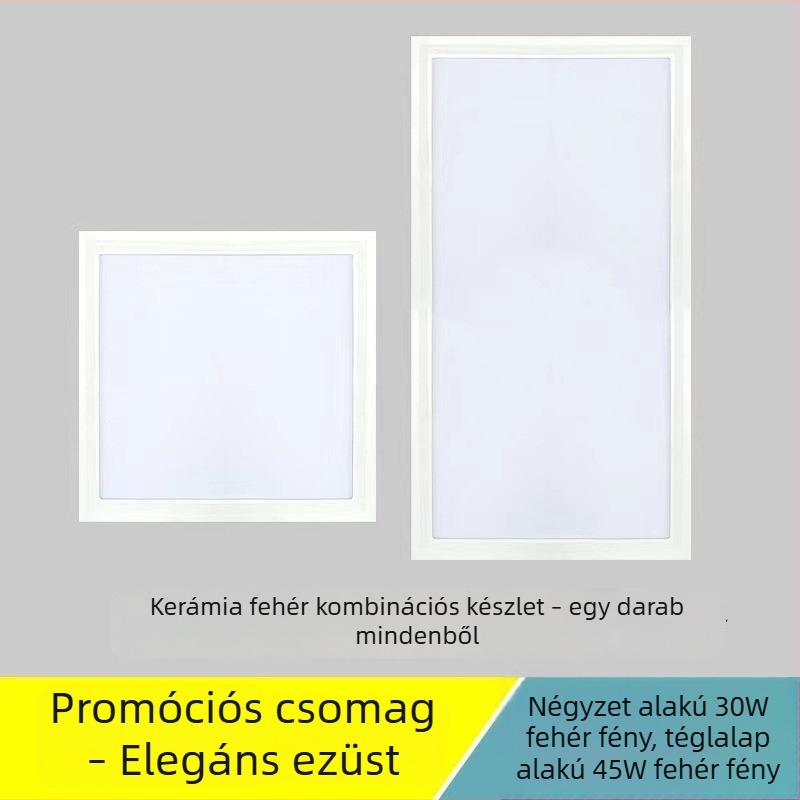 LED 600x600 síkpanel mennyezeti világítótest, beépített mennyezethez, kompatibil gipszkarton és ásványgyapot panellel