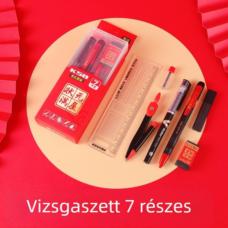 K58 7-darabos vizsgaszett diákoknak – B ceruza és gél toll a válaszlapokhoz