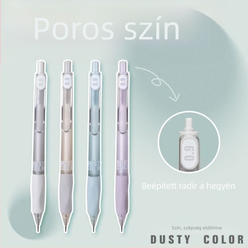 0,9 mm-es mechanikus ceruza puha fogással, füstös színű HB grafittal, diákoknak
