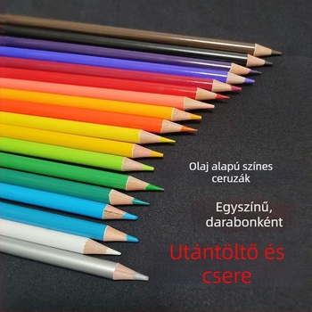 Olajos alapú színes ceruzák, egyes darabok, nagykereskedelmi mennyiségben, bőrszín, fekete, fehér és pasztell árnyalatok, csere színek