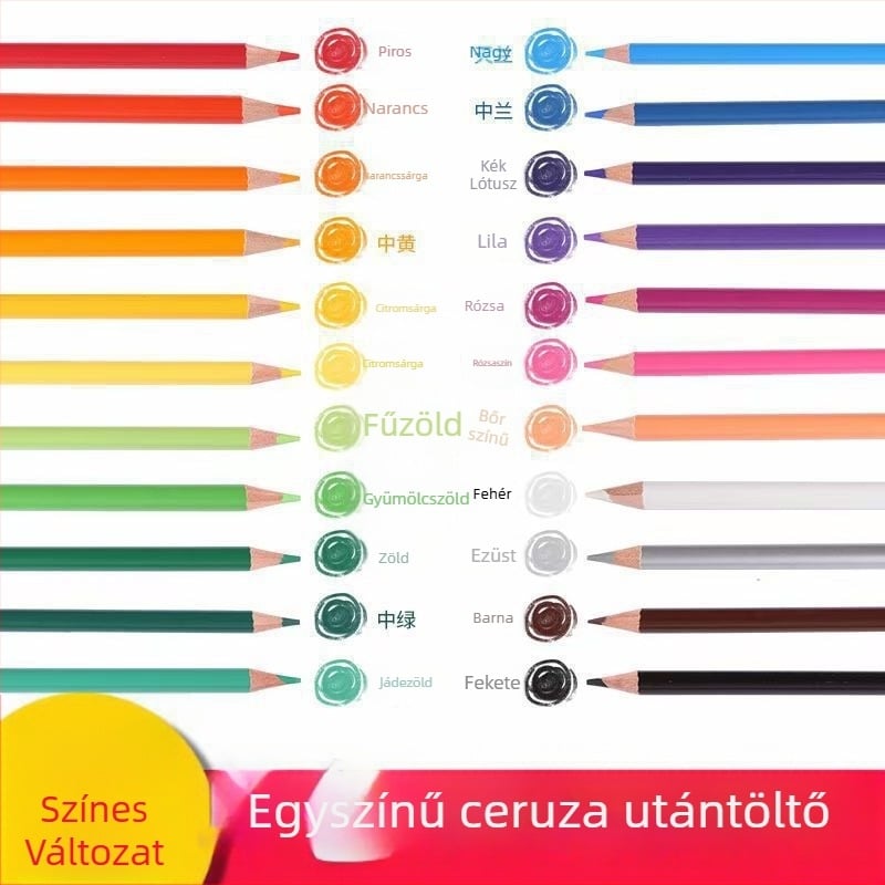 Olajos alapú színes ceruzák, egyes darabok, nagykereskedelmi mennyiségben, bőrszín, fekete, fehér és pasztell árnyalatok, csere színek