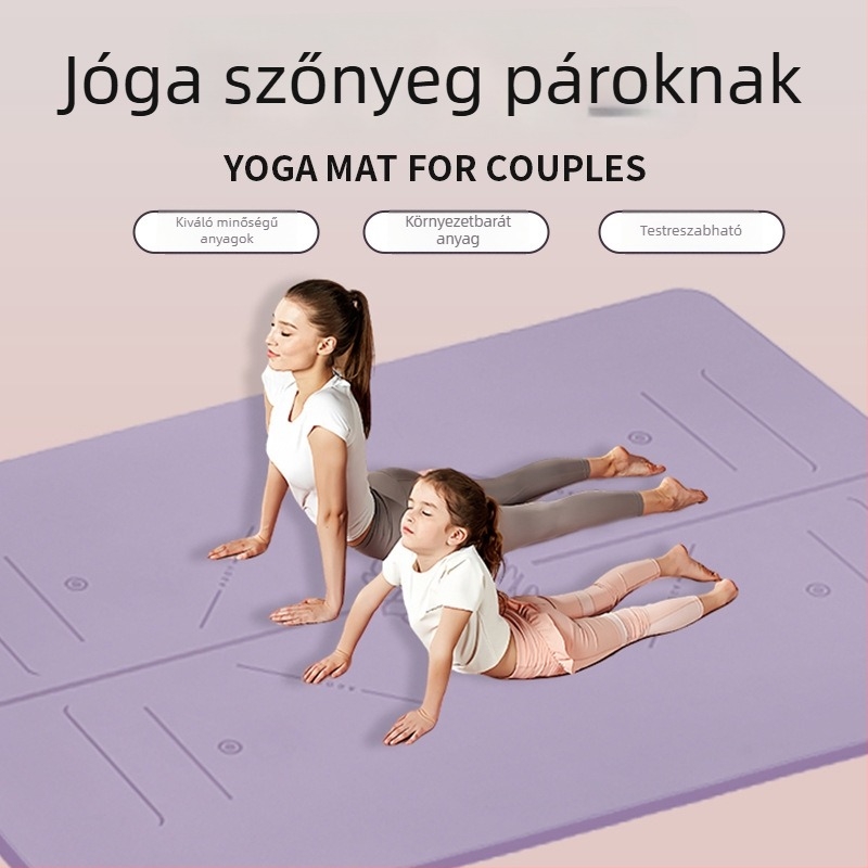 TPE jóga matrac két személyre, extralarge méret, 8 mm vastagság, környezetbarát, csillapítja az ütődéseket és a hangot, egyszínű