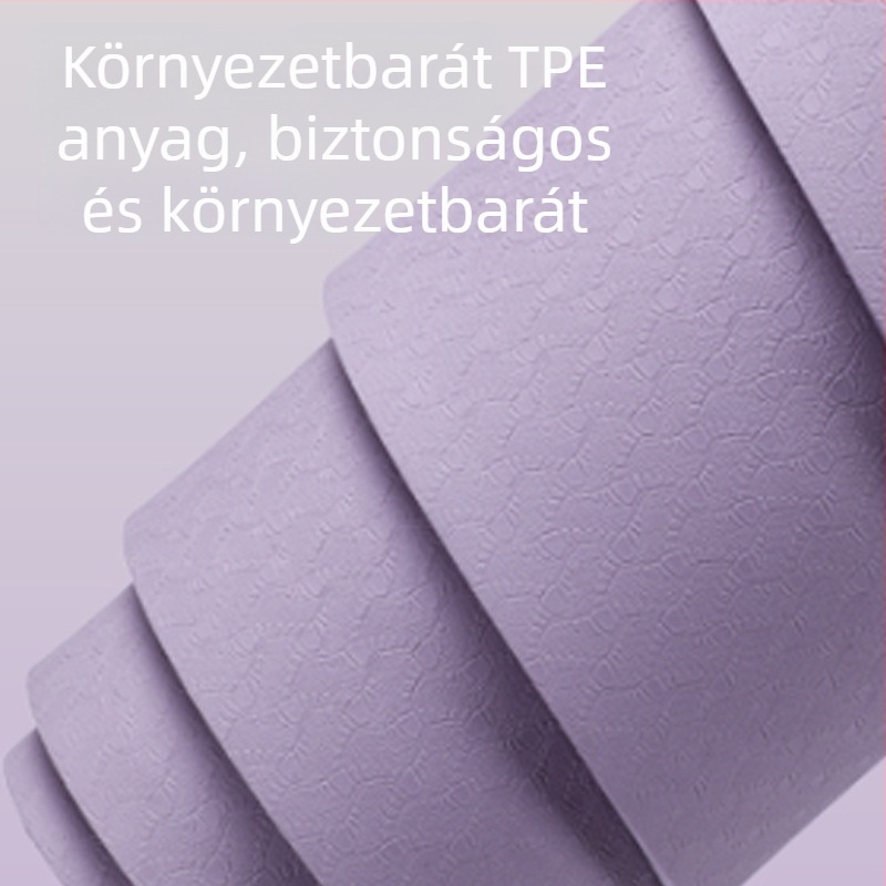 TPE jóga matrac két személyre, extralarge méret, 8 mm vastagság, környezetbarát, csillapítja az ütődéseket és a hangot, egyszínű