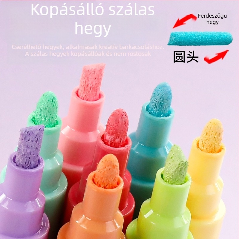 6 mm Macaron folyékony kréta poszterekhez és graffitihez, radírozható tábla toll, vízoldható, pormentes jelölő autóablakra