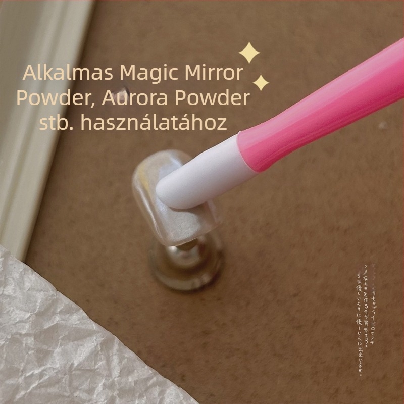 5 darabos szilikon körmökészlet: nyomópálca, egyszer használatos szárított virágos matricák és púder felhordó eszköz