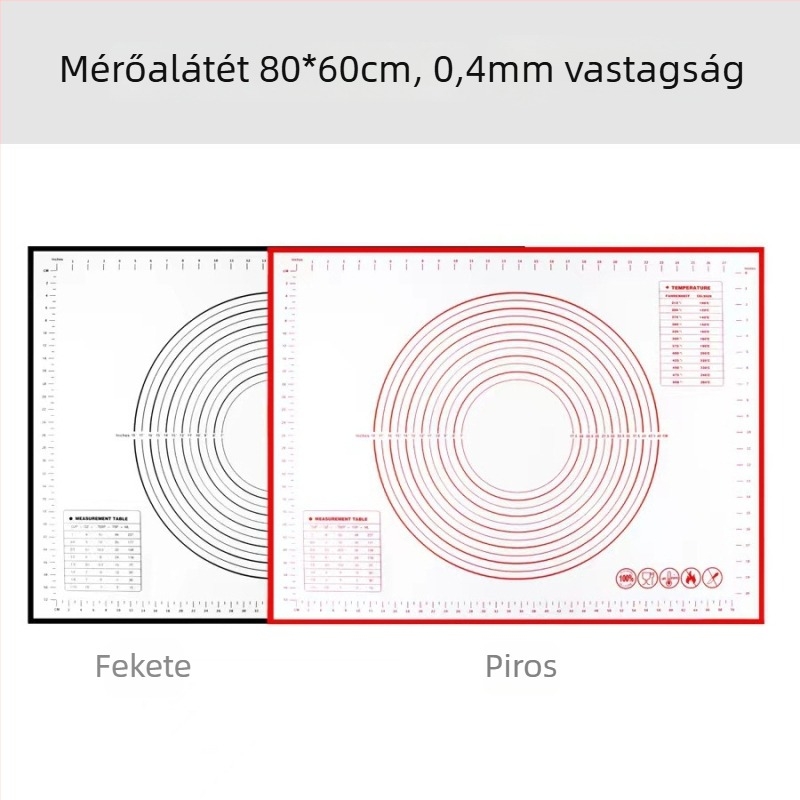 Vastagított, nagy méretű szilikon dagasztó matrac mérőskálával és vágódeszkával