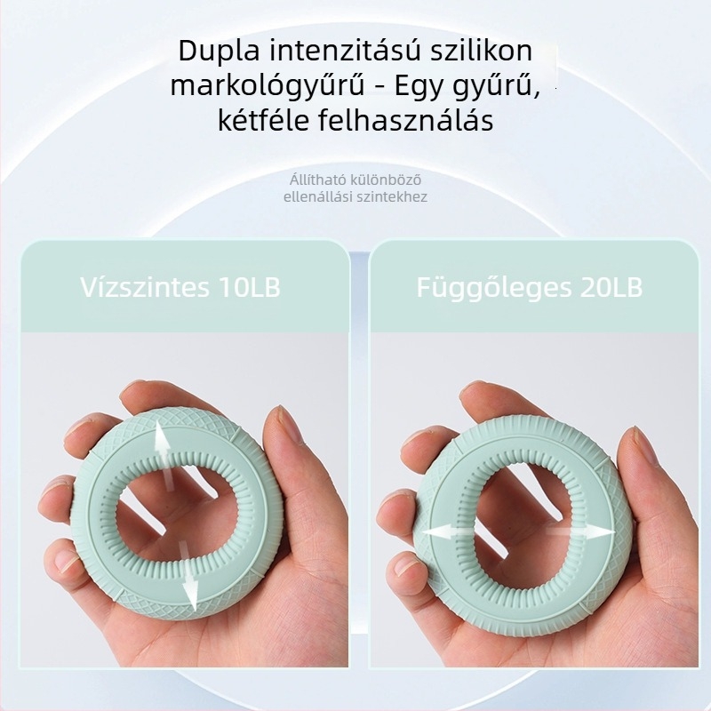 Szilikonból készült dupla erősségű fogógyűrű kéz- és alkar edzésre, rehabilitációra és rugalmasságra