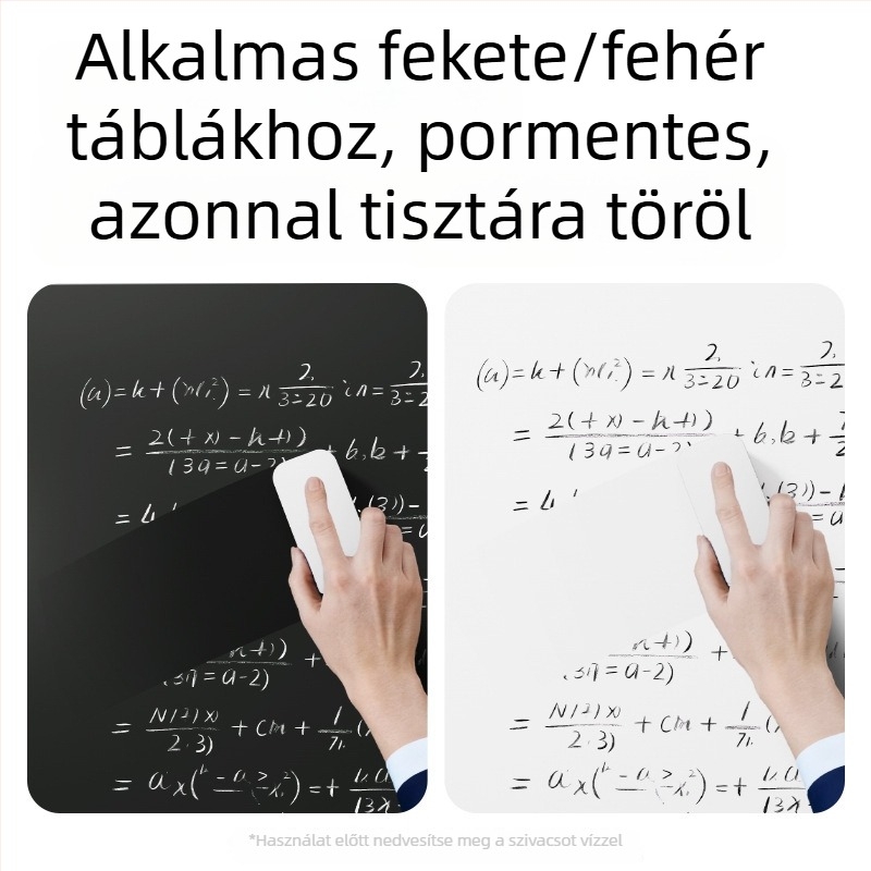 MB400 Krétatábla radír, fehér, 130×60×34 mm, iskolai használatra, mosható, pormentes