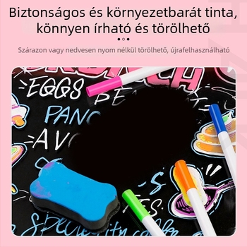 12 színű, eraszív marker akril- és üveg táblákhoz, pormentes, vízben oldódó folyékony kréta gyerekeknek