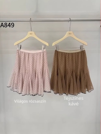 Oke Pöttyös rövid szoknya koreai stílusban, sokoldalú, karcsúsító, elegáns