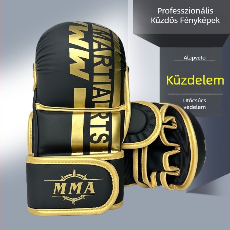 Félujjas bokszkesztyűk felnőtteknek, Sanda és Muay Thai, gyerekeknek és tiniknek, professzionális MMA kesztyűk, kiváló minőség