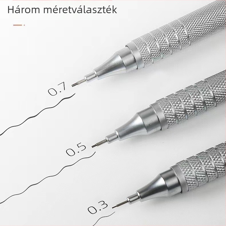 Automata fémes mechanikus ceruza alacsony tömegközépponttal, skicc-ekhez és rajzhoz, 0,3 mm grafit, hegyezés nélkül