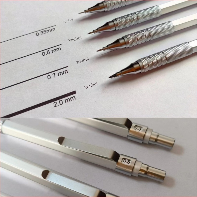 Automata fémes mechanikus ceruza alacsony tömegközépponttal, skicc-ekhez és rajzhoz, 0,3 mm grafit, hegyezés nélkül